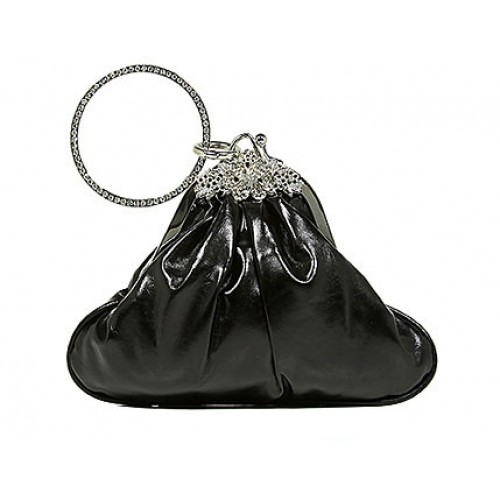 Evening Bag - Vintage Accent w/ Wristlet Ring - Black - BG-561MBK